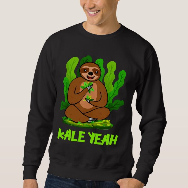 Sudadera Kale Yeah Sloth Vegan Vegetarian (Anverso)