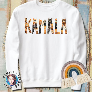 Sudadera Kamala Cat Typography Alphabet Cute Funny Diciendo