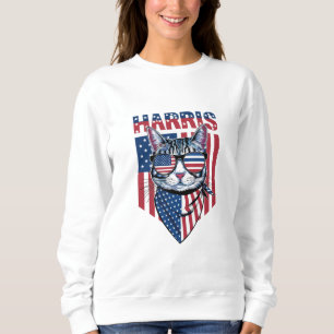 Sudadera Kamala Harris para Presidente 2024 Gato Divertido 