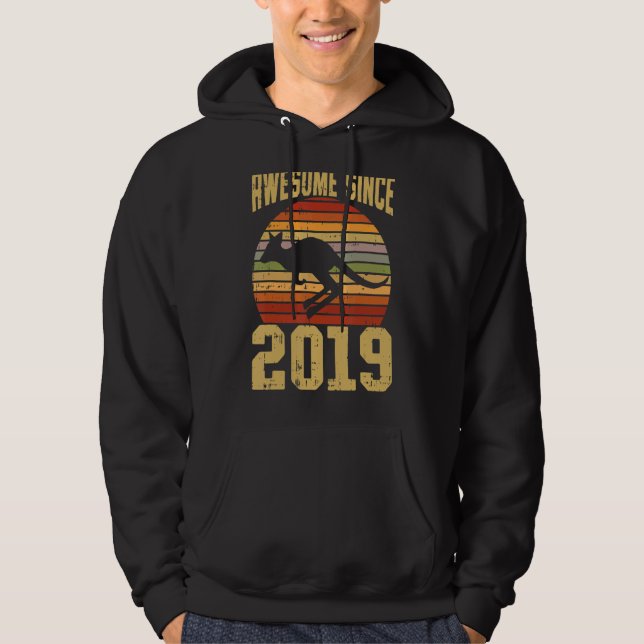 Sudadera Kangaroo asombroso desde el tercer cumpleaños 2019 (Anverso)