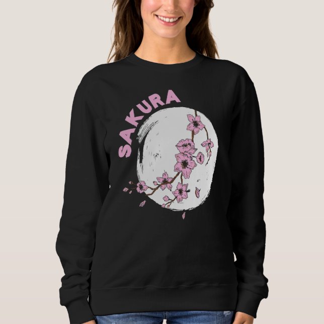 Sudadera Kanji Sakura Flor japonesa de cerezo en rosa S (Anverso)