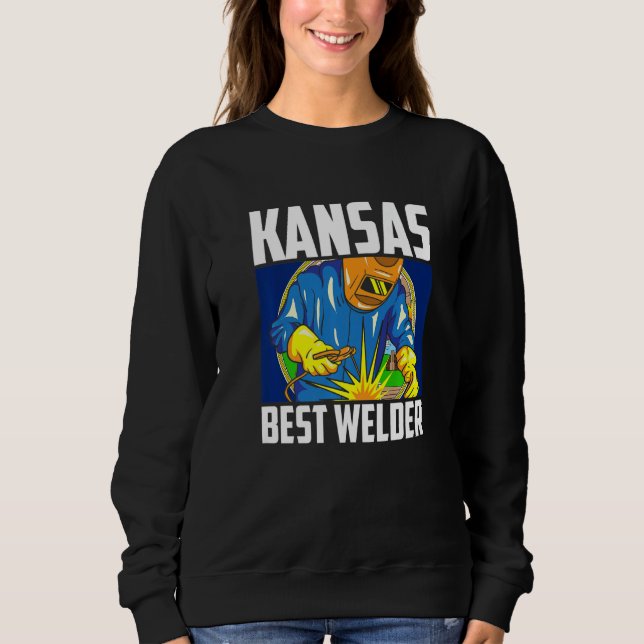 Sudadera Kansas Best Welder Ironworker Ironsmith Welding US (Anverso)