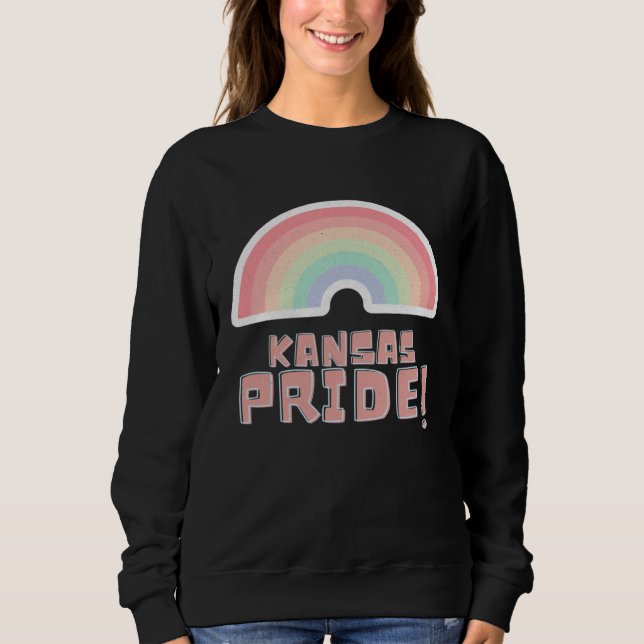 Sudadera Kansas Pride LGBTQ Cute Rainbow Minimalist Pride (Anverso)