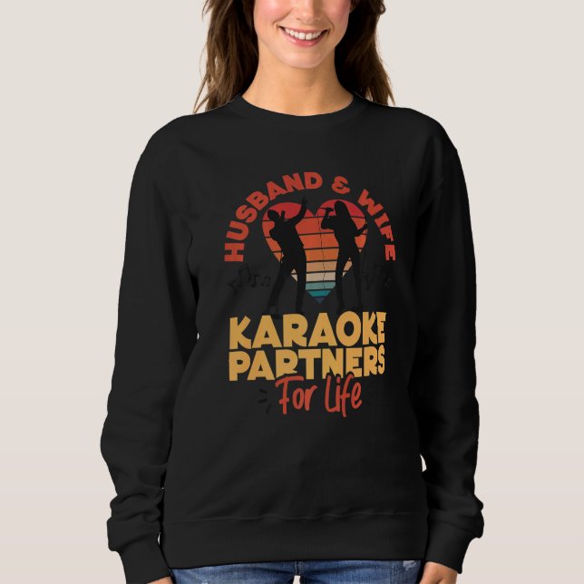 Sudadera Karaoke Singer Husband Wife Marriage Wedding 80s R (Anverso)