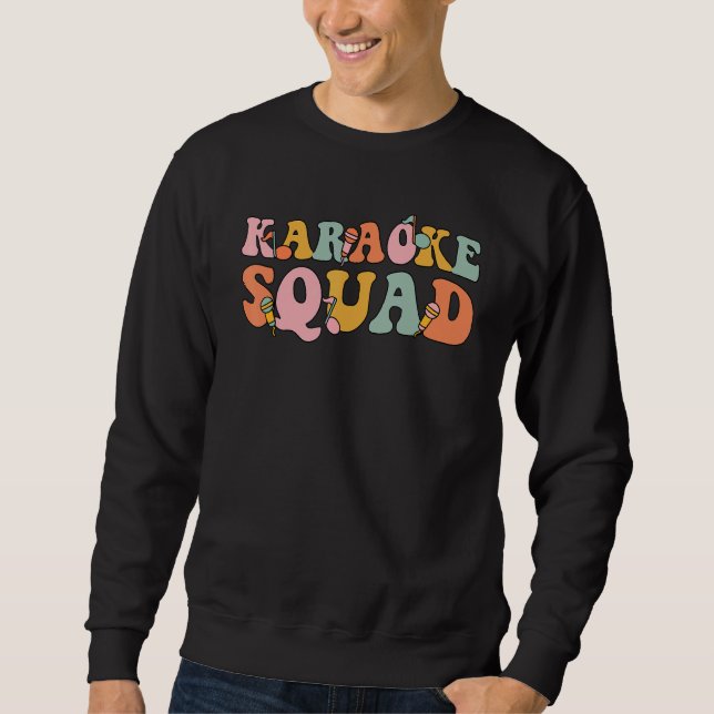 Sudadera Karaoke Squad Groovy For Karaoke Singer (Anverso)