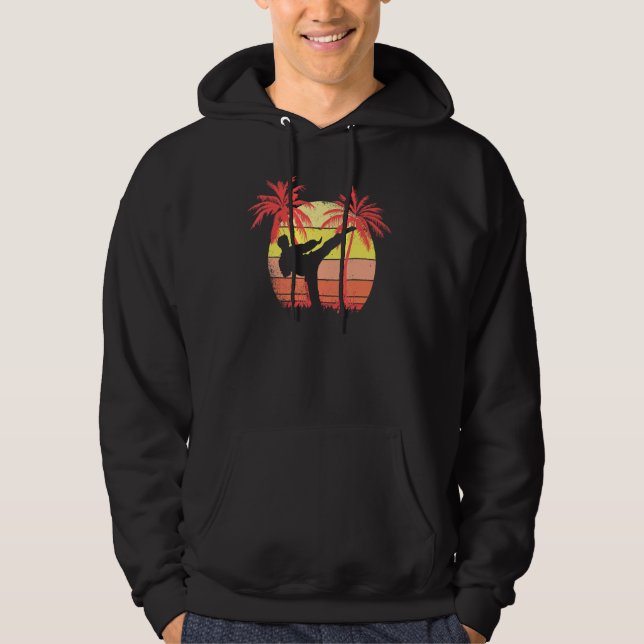 Sudadera Karate High Kick Summer Sunset 80s Palm (Anverso)