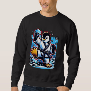 Sudadera Karate Penguin con motivo de bloqueo de hielo