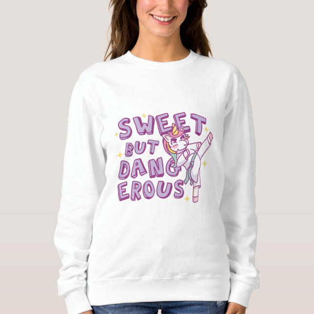 Sudadera Karate Unicorn dulce pero peligroso (Anverso)