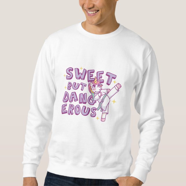 Sudadera Karate Unicorn dulce pero peligroso (Anverso)