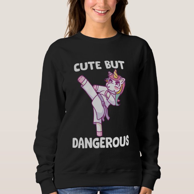 Sudadera Karate Unicornio lindo pero peligroso (Anverso)