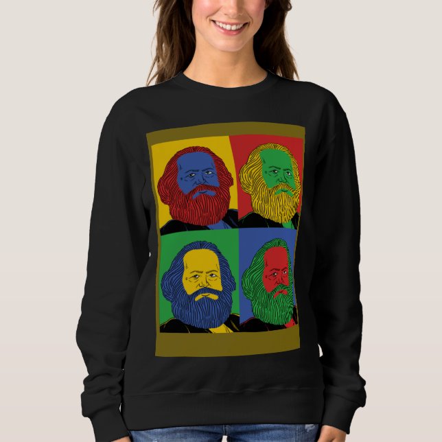 Sudadera Karl Marx  Retro Pop Historical Graphic (Anverso)