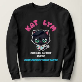 Sudadera Kat Lym French Artist Mode Cat Sticker.