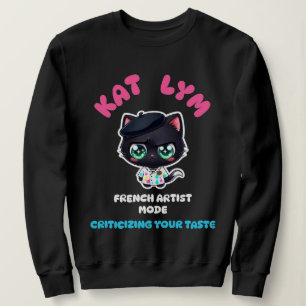 Sudadera Kat Lym French Artist Mode Cat Sticker.