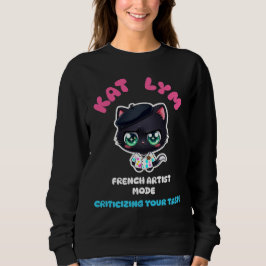 Sudadera Kat Lym French Artist Mode Cat Sticker.