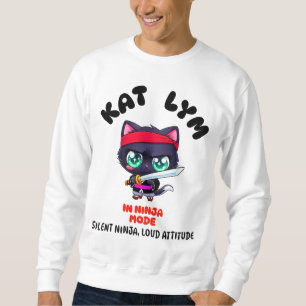 Sudadera Kat Lym In Ninja Mode Black Cat