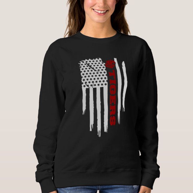 Sudadera Katy Tigers Katy Texas Bandera estadounidense 1 (Anverso)