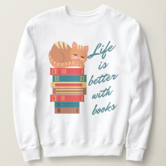 Sudadera Katze Bücher Lesen Spruch Paws and Books Design