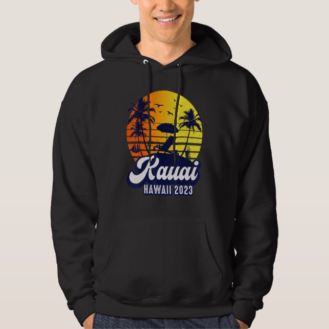 Sudadera Kauai Hawaii 2023 Hawaiian Sunset Beach Retro (Anverso)