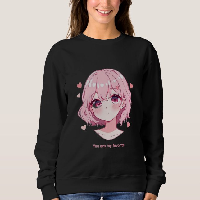 Sudadera Kawaii Anime Girl Valentine Sweatshirt (Anverso)