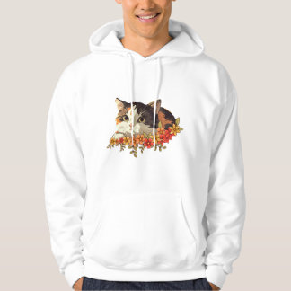 Sudadera Kawaii Calico Cat Floral Peeking Art