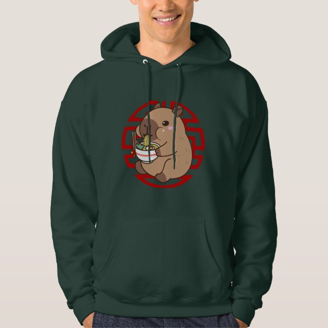 Sudadera Kawaii Capybara comiendo fideos Ramen ánime (Anverso)
