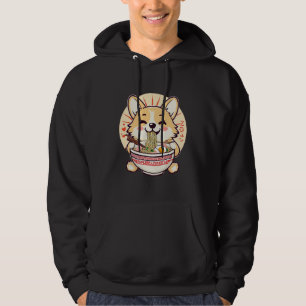 Sudadera Kawaii Corgi Comiendo Ramen - Comida de perro anim