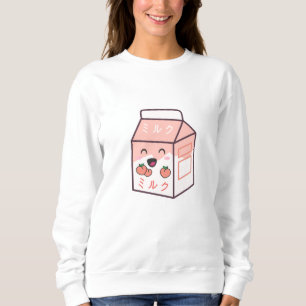 Sudadera Kawaii Cow Retro Leche japonesa de bata