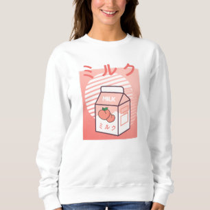 Sudadera Kawaii Cow Retro Leche japonesa de bata