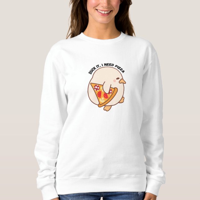 Sudadera Kawaii Duck Pizza Lover (Anverso)
