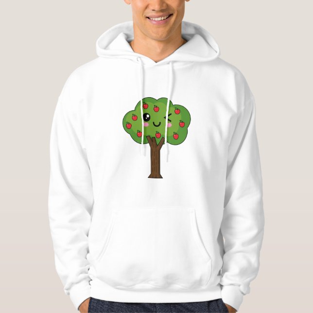 Sudadera Kawaii feliz árbol de manzanas (Anverso)