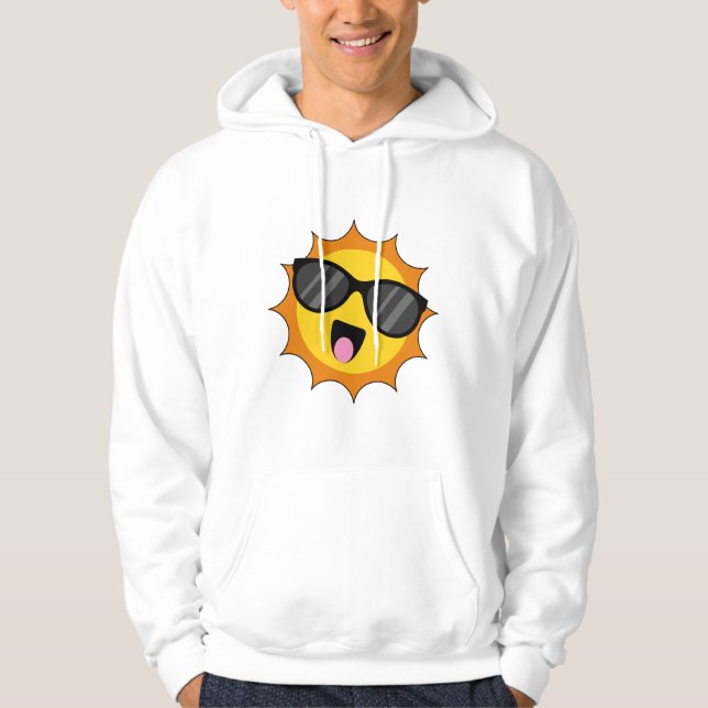 Sudadera Kawaii Happy Sun con gafas de sol (Anverso)