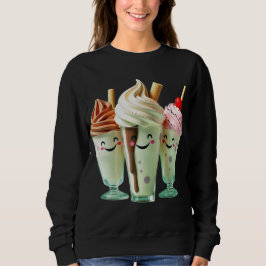 Sudadera Kawaii Ice Cream Trio Cute Dessert Characters