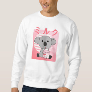 Sudadera Kawaii Koala retro Milkshake japonesa de fresa