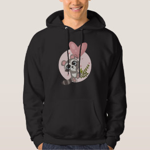 Sudadera Kawaii Raccoon con globo para El día de San Valent