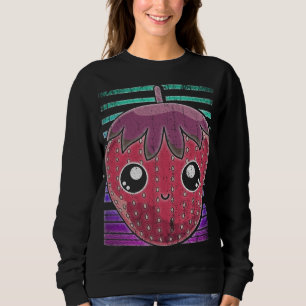 Sudadera Kawaii Red Berry Fruit Summer Retro Strawberry