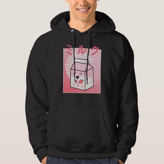 Sudadera Kawaii Retro De Vaca Japonesa De Fresa (Anverso)