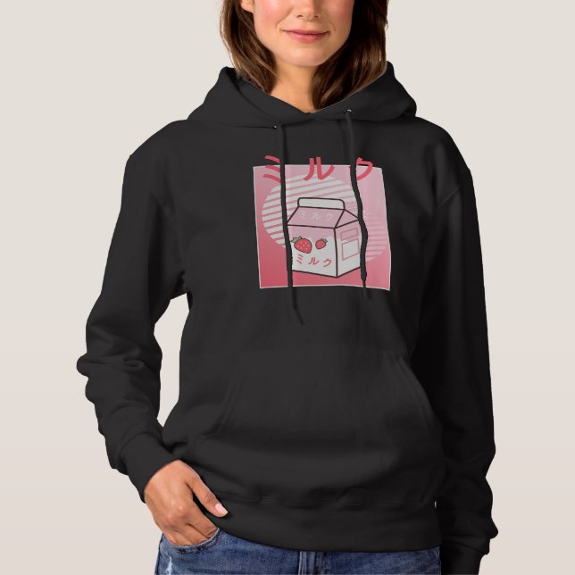 Sudadera Kawaii Retro De Vaca Japonesa De Fresa (Anverso)