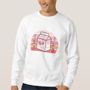 Sudadera Kawaii Retro De Vaca Japonesa De Fresa