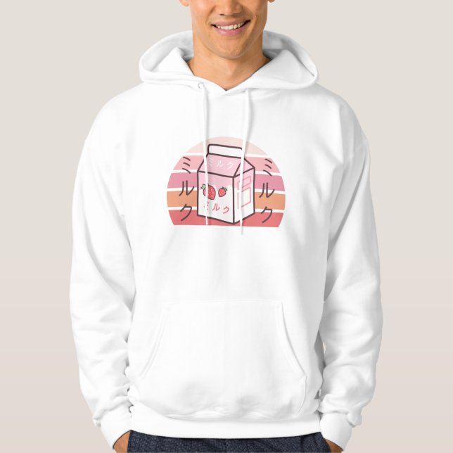 Sudadera Kawaii Retro De Vaca Japonesa De Fresa (Anverso)