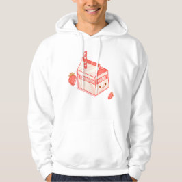 Sudadera Kawaii Strawberry Milk Carton - Cute Aesthetic Art