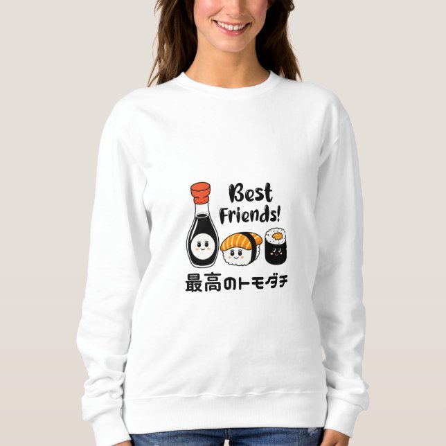Sudadera Kawaii Sushi Friends Japón (Anverso)