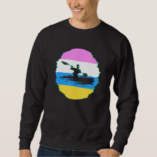 Sudadera Kayak Vaporwave Silhouette Retro Canoeing Kayak