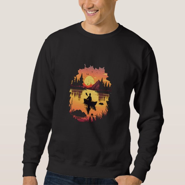 Sudadera Kayaking River Camper River Boating In Sunset (Anverso)
