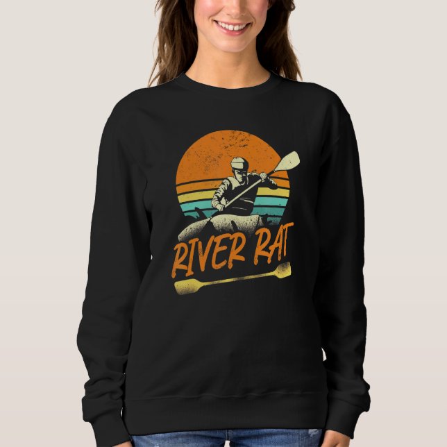 Sudadera Kayaking River Rat Retro Vintage Sunset (Anverso)