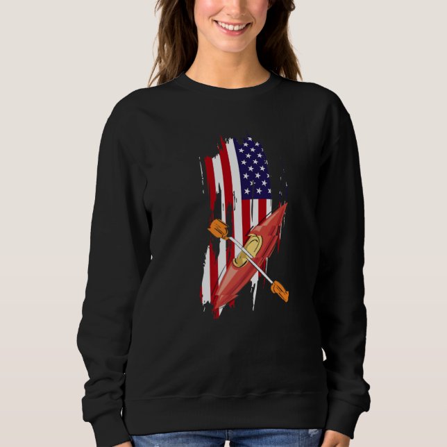 Sudadera Kayaking USA Flag Boating  Kayaker Kayak Expert Gr (Anverso)