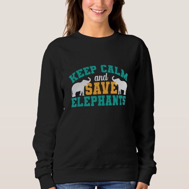 Sudadera Keep Calm and Save Elephants (Anverso)