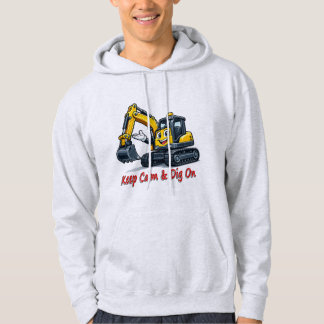 Sudadera Keep Calm Dig On Cute Excavator Men's Hoodie