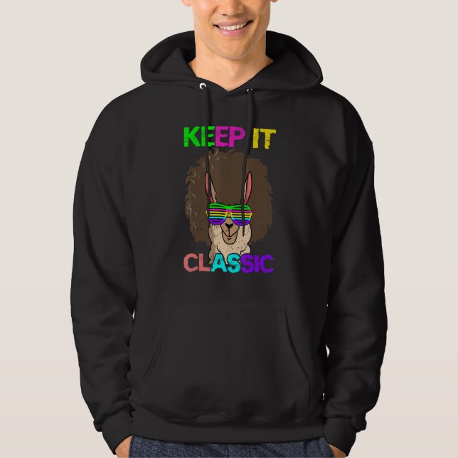 Sudadera Keep It Classic  Alpaca 80's 90's Llama (Anverso)