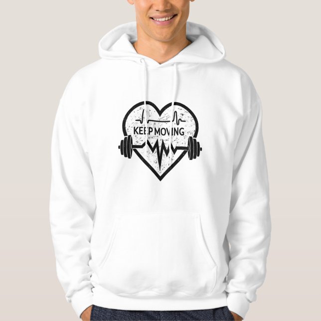 Sudadera Keep Moving Black Heart Hoodie – Minimal (Anverso)
