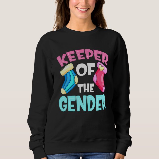Sudadera Keeper Of The Gender Reveal Baby Sock  Pink Blue (Anverso)
